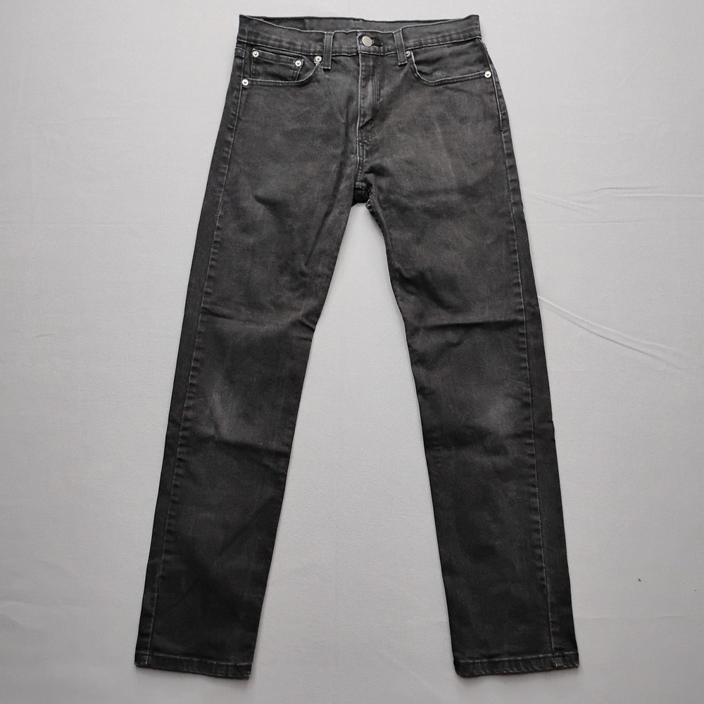 Levis 502 Regular Tapered Fit Mens Jeans 31x32 Washed Black Denim Pants